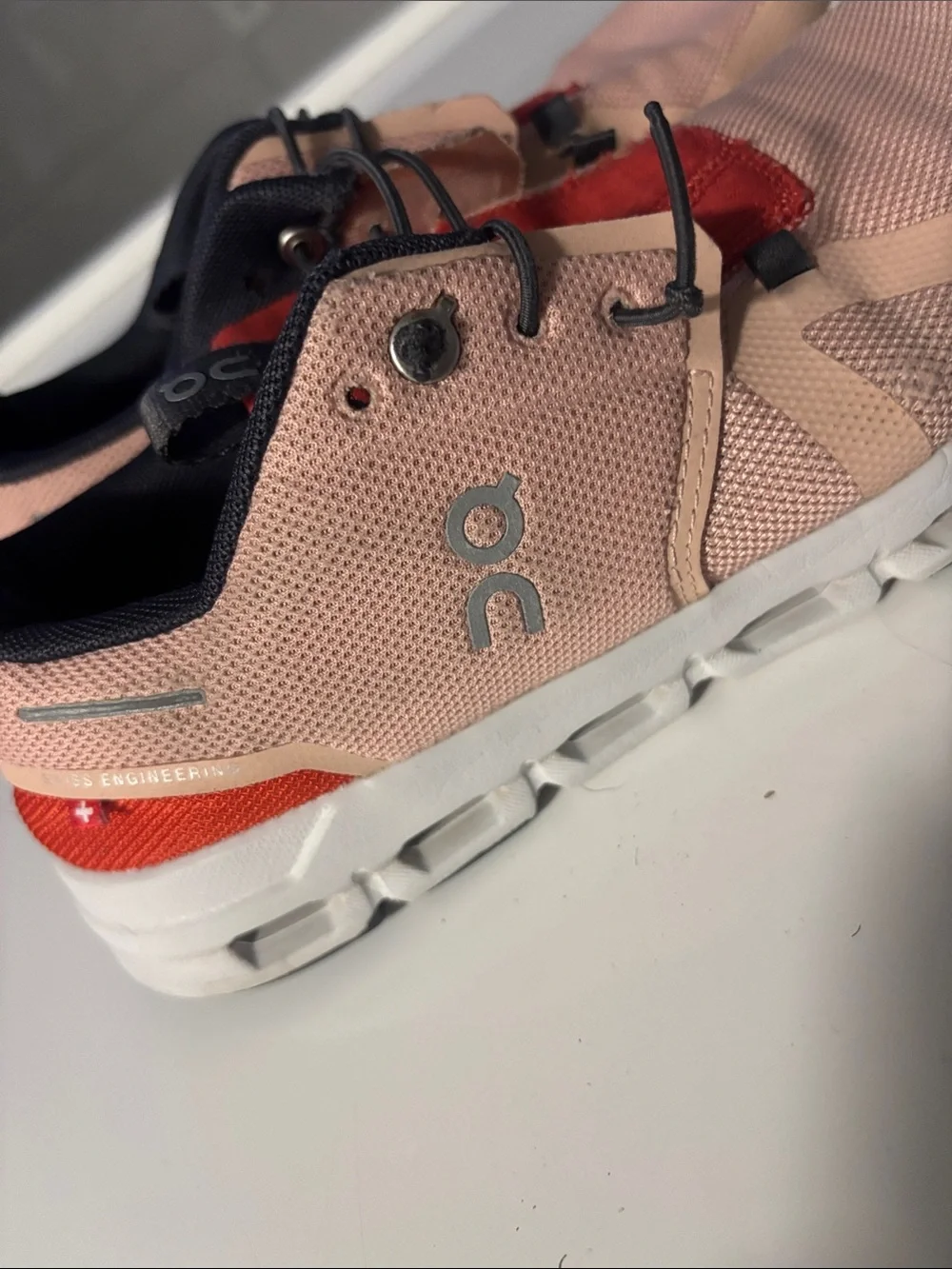 On Running Kids Pink and Red Slip-On Sneakers
